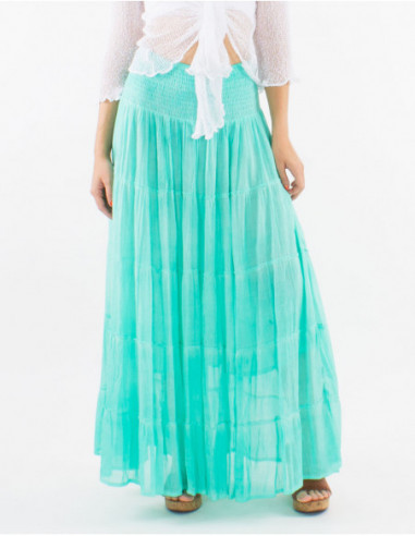 Long skirt in faded cotton voile