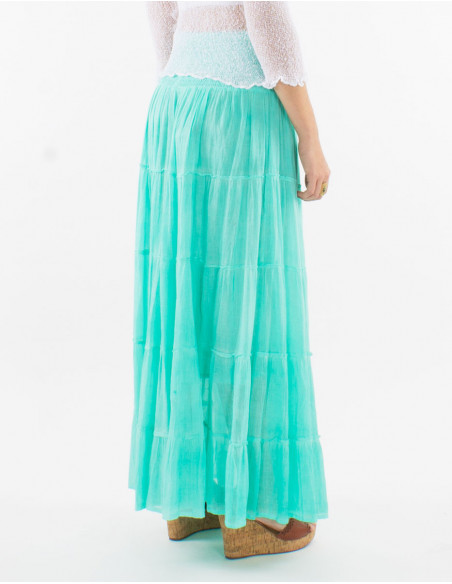 Long skirt in faded cotton voile