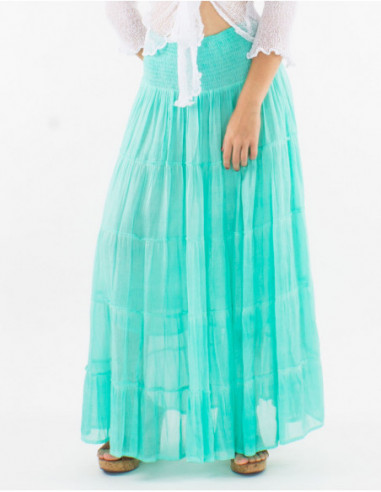 Long skirt in faded cotton voile
