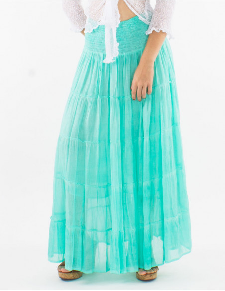 Long skirt in faded cotton voile