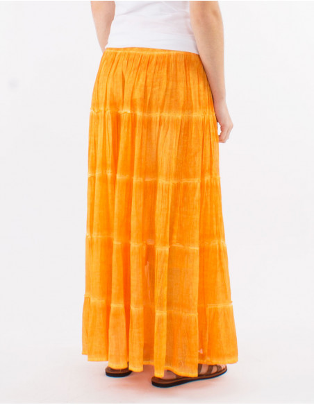 Long skirt in faded cotton voile