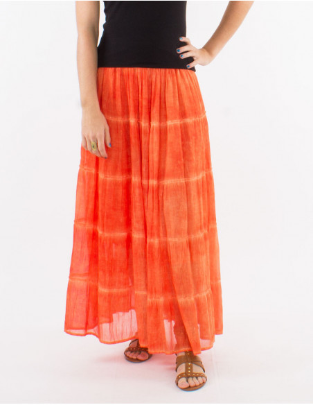 Long skirt in faded cotton voile