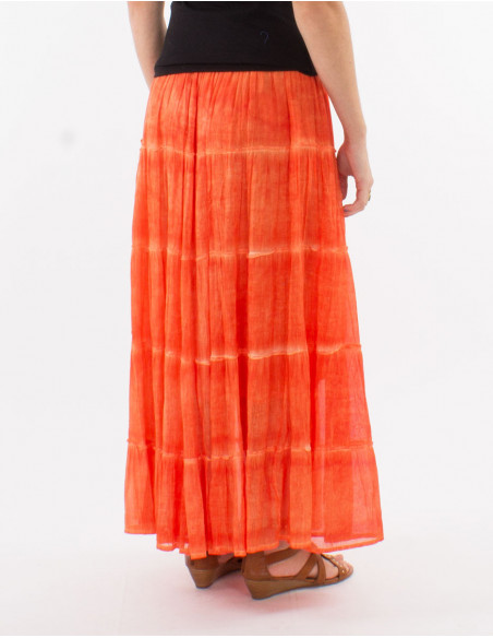 Long skirt in faded cotton voile