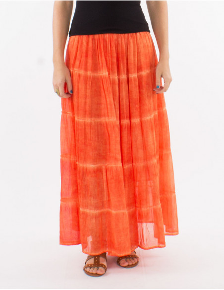 Long skirt in faded cotton voile