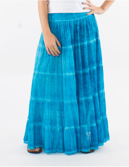 Long skirt in faded cotton voile