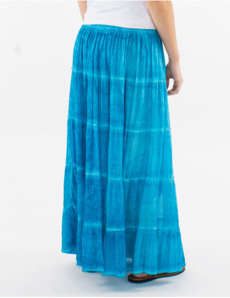 Long skirt in faded cotton voile