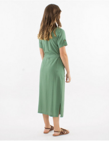 Robe longue chemise chic avec lin