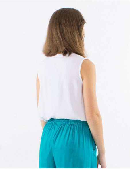 Chemise sans manches basique unie