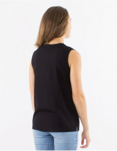 Chemise sans manches basique unie