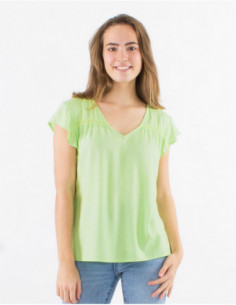 T shirt en viscose uni à manches courtes 2