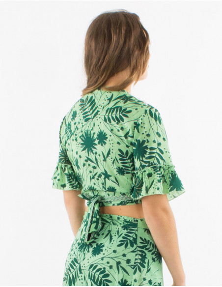 Bohemian style floral crop top