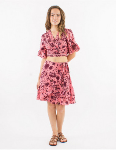 Bohemian style floral crop top