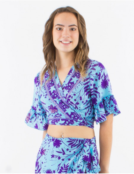 Bohemian style floral crop top