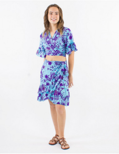 Bohemian style floral crop top