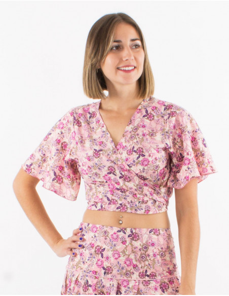 Romantic floral crop top