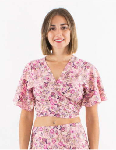 Romantic floral crop top