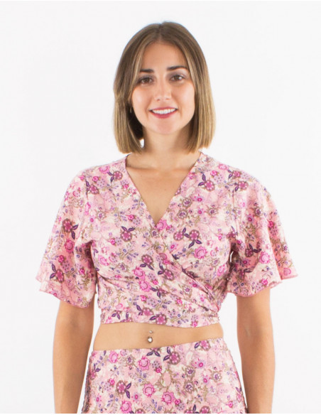 Romantic floral crop top