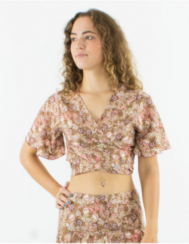 Romantic floral crop top
