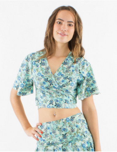 Romantic floral crop top