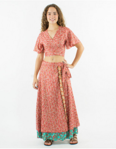 gold cashmere ethnic printed crop top