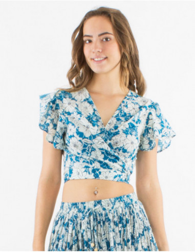 Boho crop top blouse