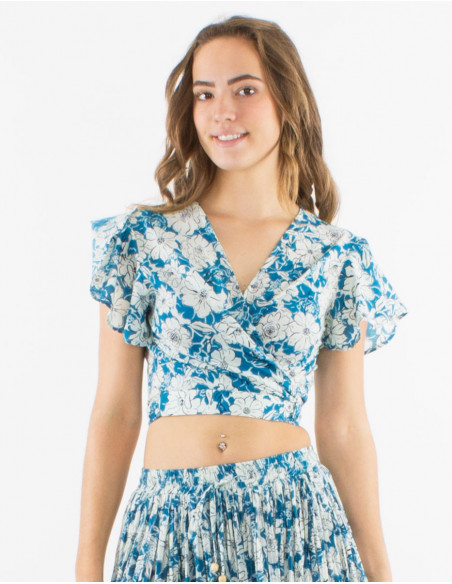 Chemisier cache cœur crop top boho