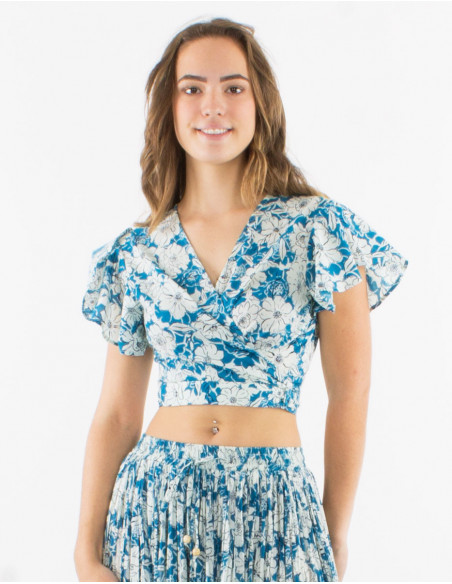 Chemisier cache cœur crop top boho