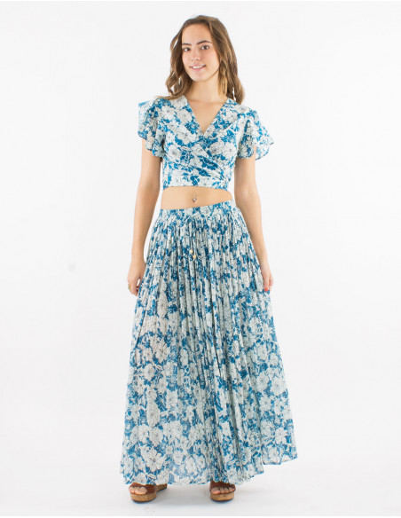 Chemisier cache cœur crop top boho