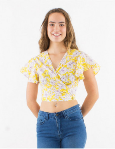 Chemisier cache cœur crop top boho