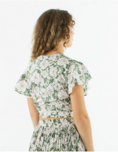 Chemisier cache cœur crop top boho
