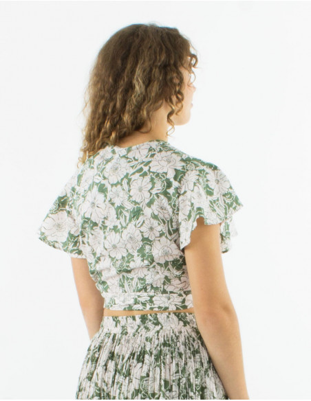 Boho crop top blouse