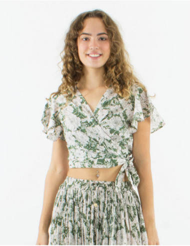 Boho crop top blouse