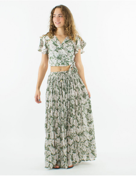 Boho crop top blouse