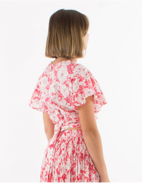 Chemisier cache cœur crop top boho