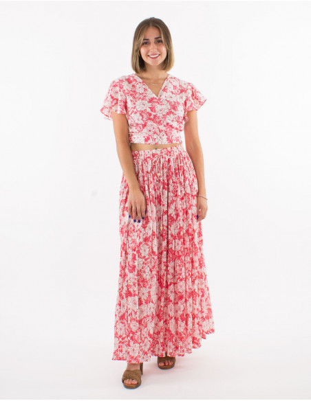 Chemisier cache cœur crop top boho