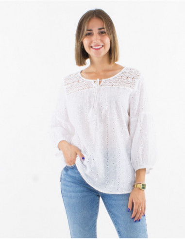 Blouse romantique broderie anglaise