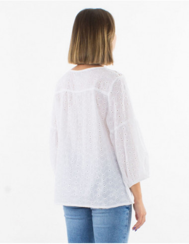 Blouse romantique broderie anglaise
