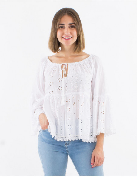 Bohemian embroidered blouse