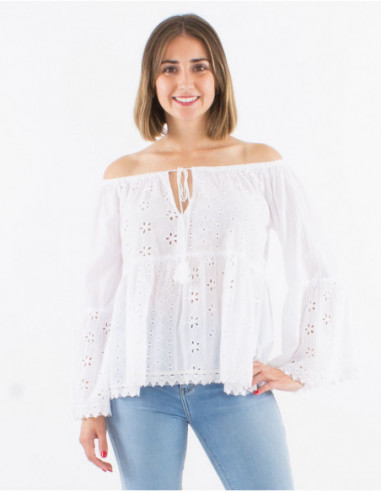 Bohemian embroidered blouse