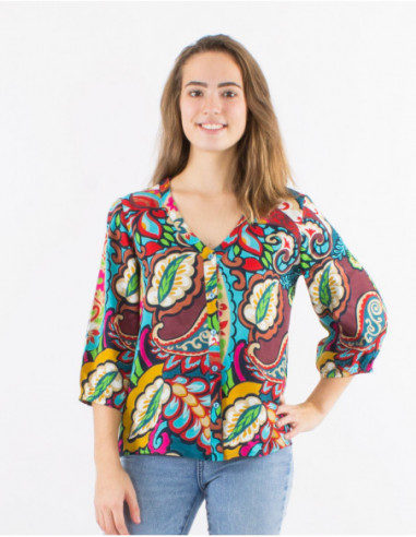 Chemise style boho original avec plis