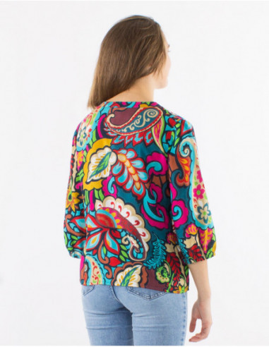 Chemise style boho original avec plis