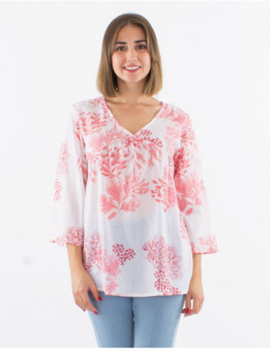 Blouse Tie Dye romantique en coton