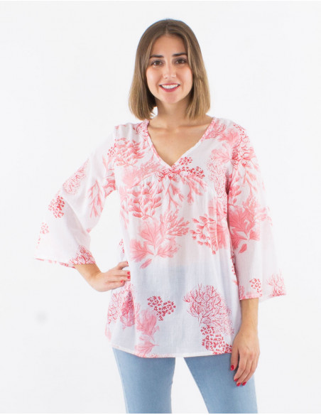 Romantic cotton Tie Dye blouse