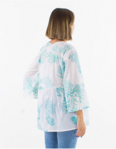Blouse Tie Dye romantique en coton