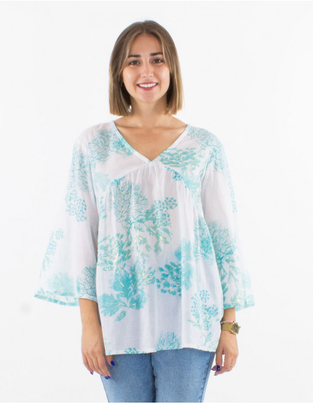 Romantic cotton Tie Dye blouse