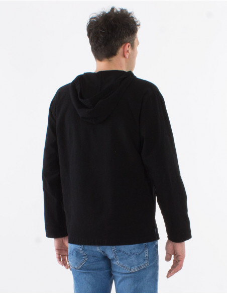 Chemise unie homme lacets sur le col