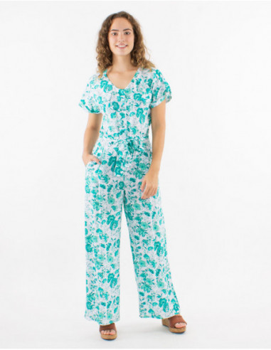 Belted bohemian chic pantsuit