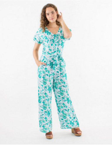 Belted bohemian chic pantsuit