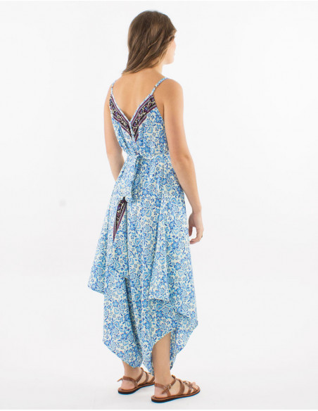 Boho floral belted jumpsuit