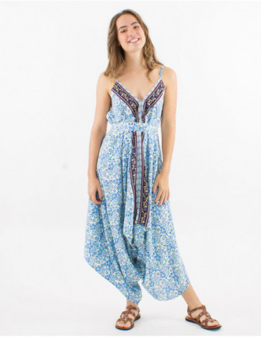 Combinaison à ceinture boho florale